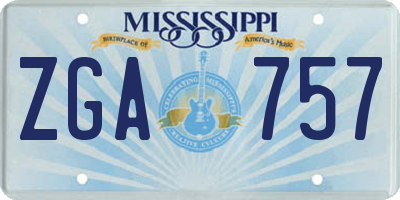 MS license plate ZGA757