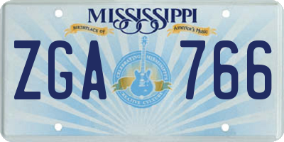 MS license plate ZGA766