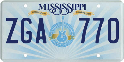 MS license plate ZGA770