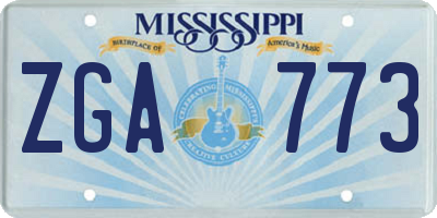 MS license plate ZGA773