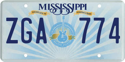 MS license plate ZGA774