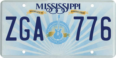 MS license plate ZGA776
