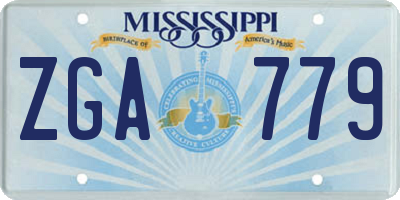 MS license plate ZGA779
