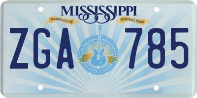 MS license plate ZGA785