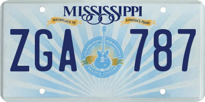 MS license plate ZGA787