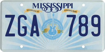 MS license plate ZGA789