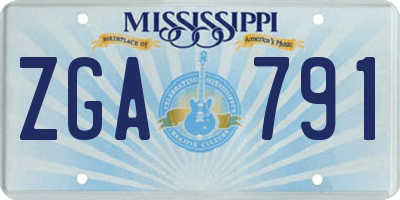 MS license plate ZGA791