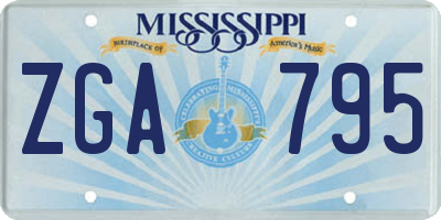 MS license plate ZGA795