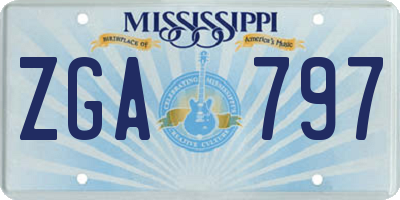 MS license plate ZGA797