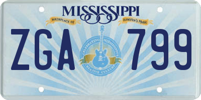 MS license plate ZGA799