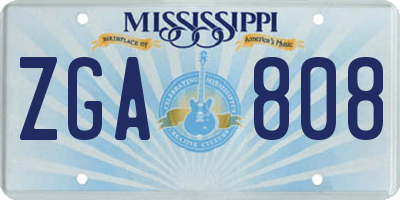 MS license plate ZGA808