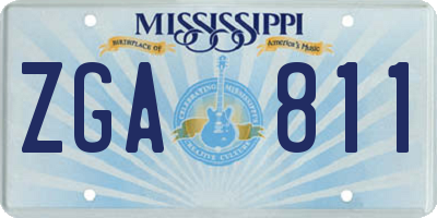 MS license plate ZGA811