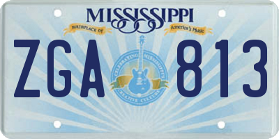 MS license plate ZGA813