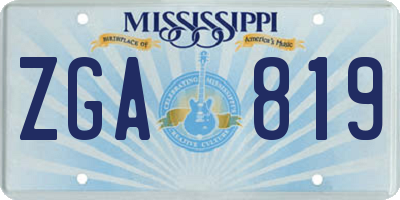 MS license plate ZGA819