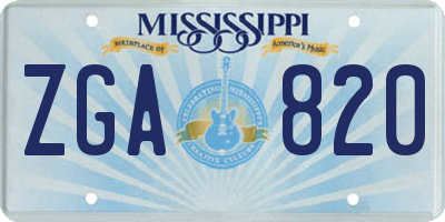 MS license plate ZGA820