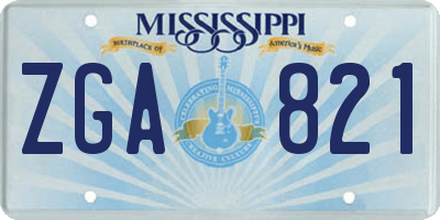 MS license plate ZGA821