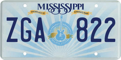 MS license plate ZGA822