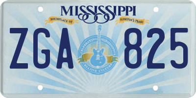 MS license plate ZGA825