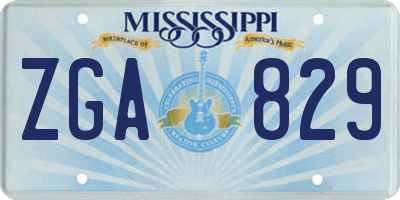 MS license plate ZGA829