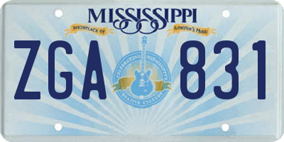 MS license plate ZGA831