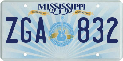 MS license plate ZGA832