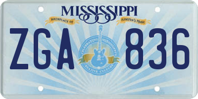 MS license plate ZGA836