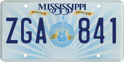 MS license plate ZGA841