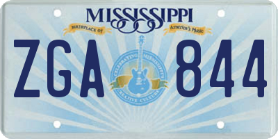 MS license plate ZGA844