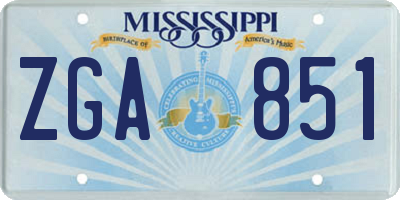 MS license plate ZGA851
