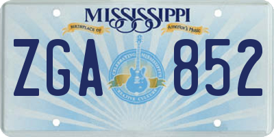 MS license plate ZGA852
