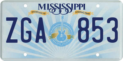 MS license plate ZGA853
