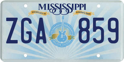 MS license plate ZGA859