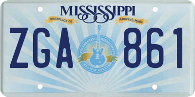MS license plate ZGA861
