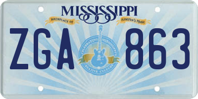 MS license plate ZGA863