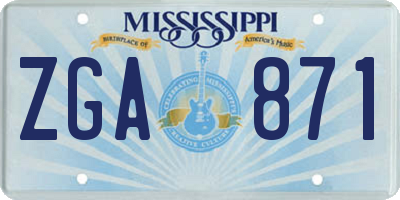 MS license plate ZGA871