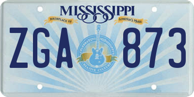 MS license plate ZGA873