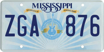 MS license plate ZGA876