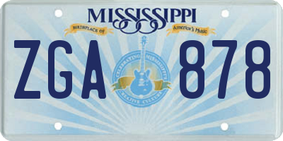 MS license plate ZGA878