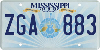 MS license plate ZGA883