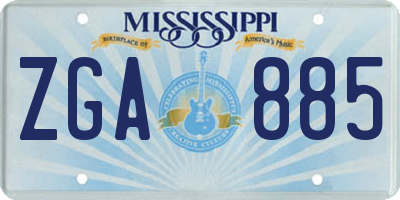 MS license plate ZGA885