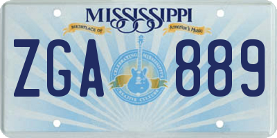 MS license plate ZGA889