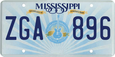 MS license plate ZGA896