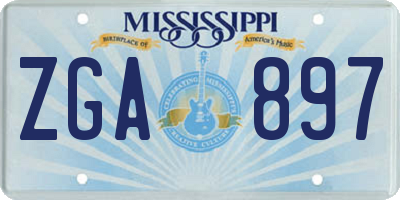 MS license plate ZGA897