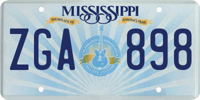 MS license plate ZGA898