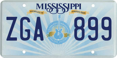 MS license plate ZGA899