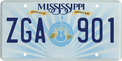 MS license plate ZGA901
