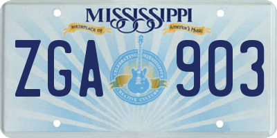 MS license plate ZGA903