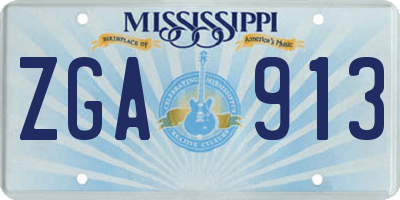 MS license plate ZGA913