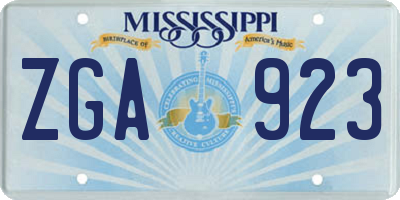 MS license plate ZGA923