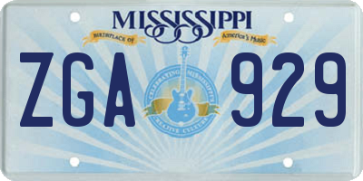 MS license plate ZGA929